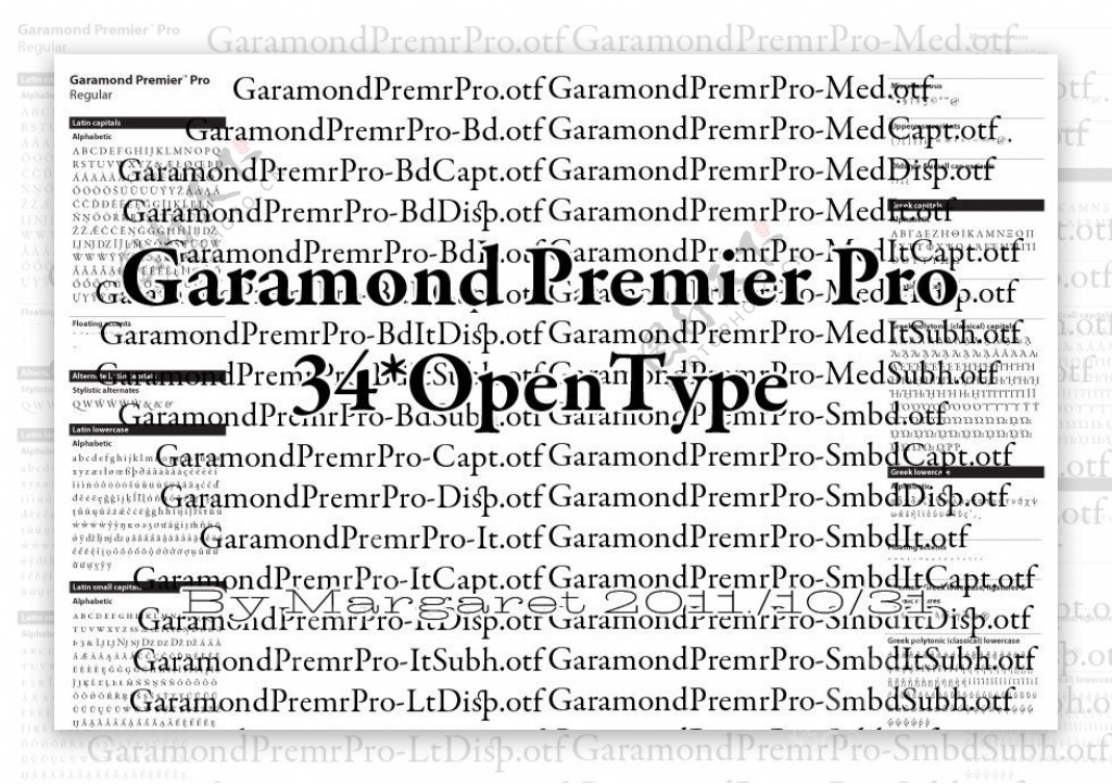 世界最佳英文商业字体之GaramondPremrPro34个