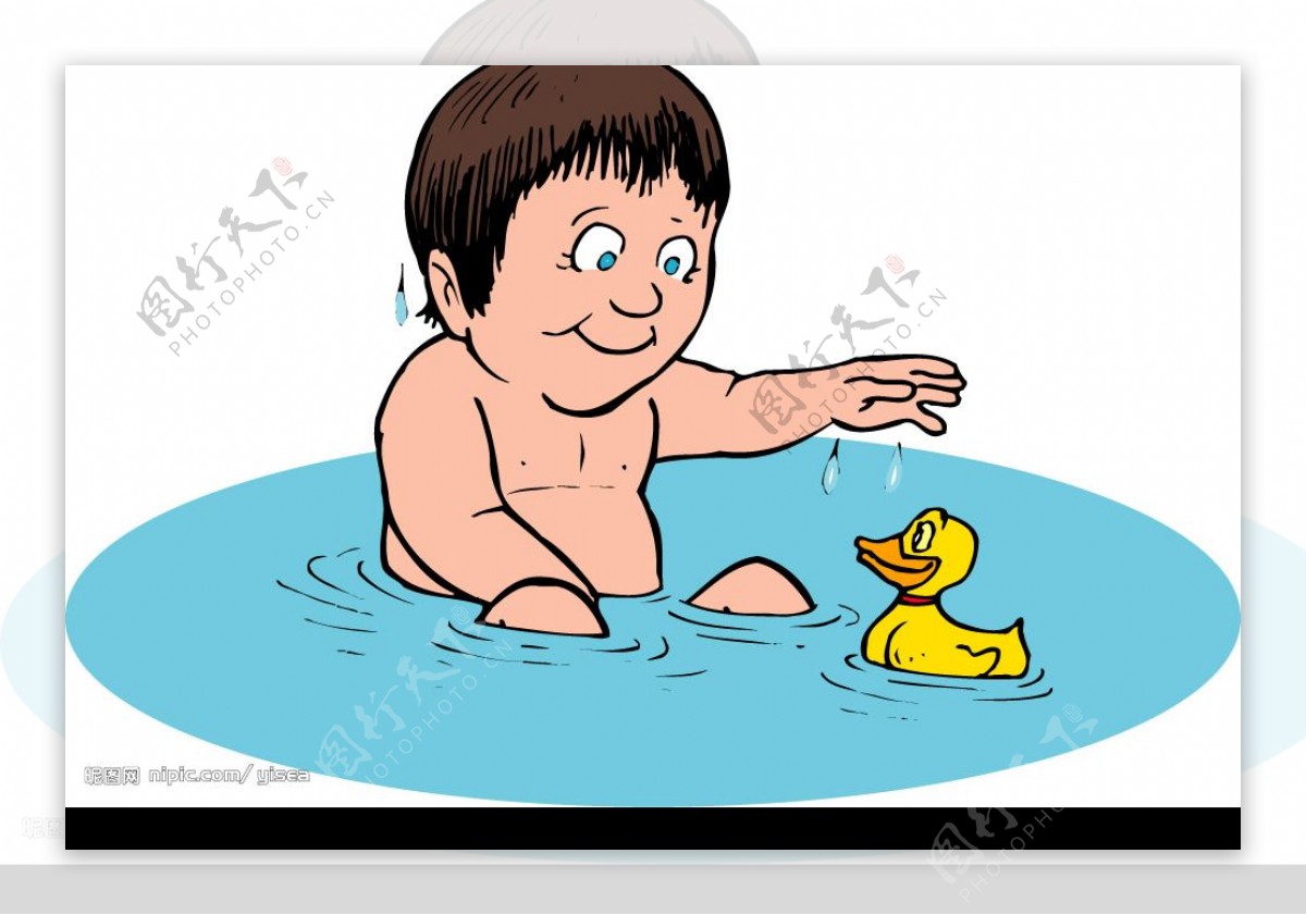 婴儿洗澡图片