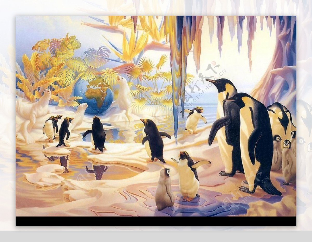 精美奇妙的动物画企鹅图片