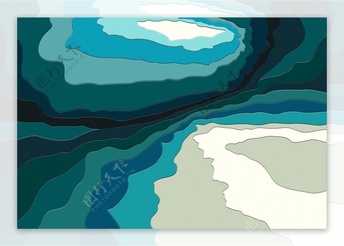 创意蓝色湖水地毯图片