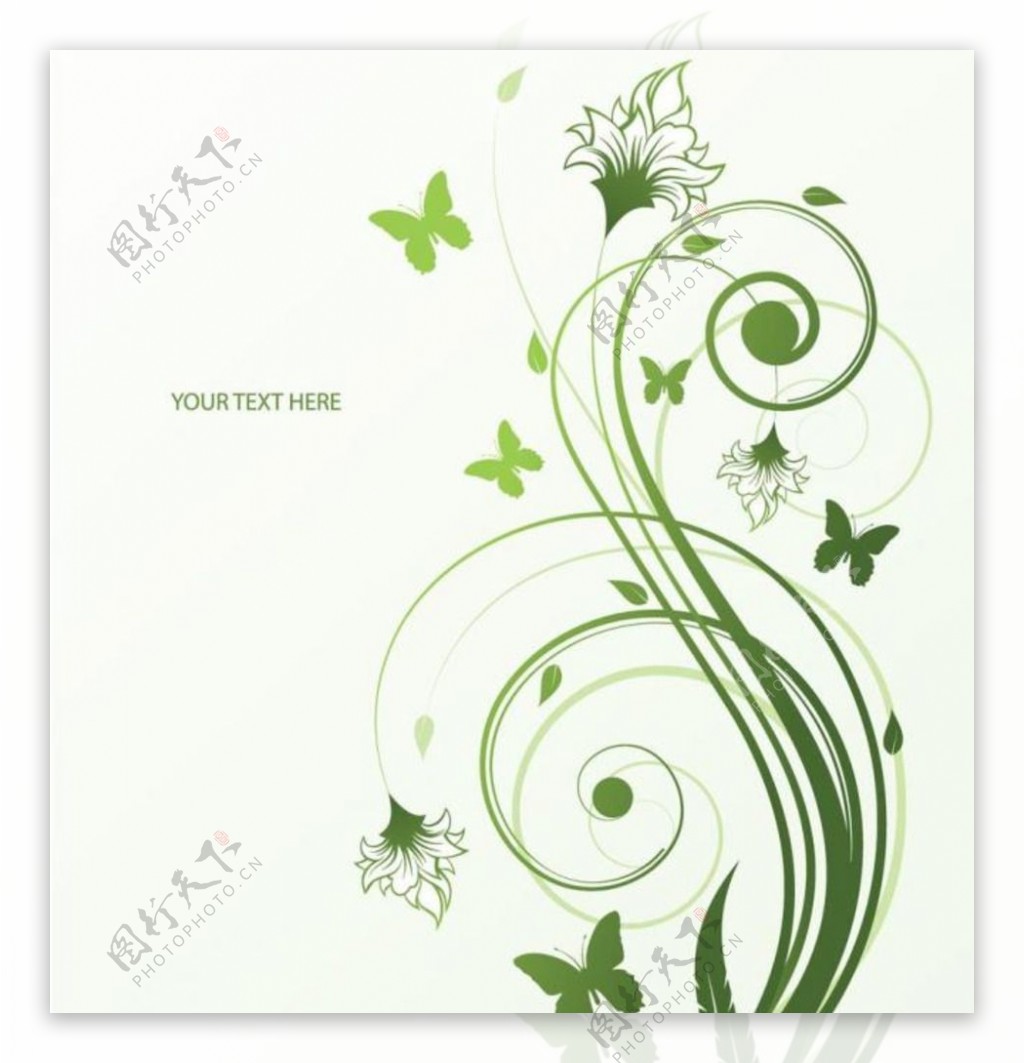 绿色植物花藤纹样图片
