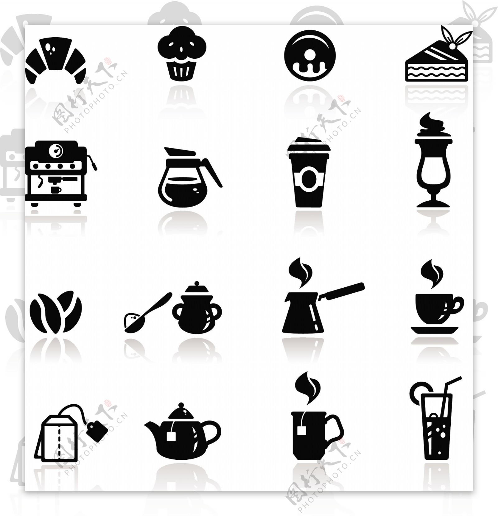 咖啡茶水饮料图标图片