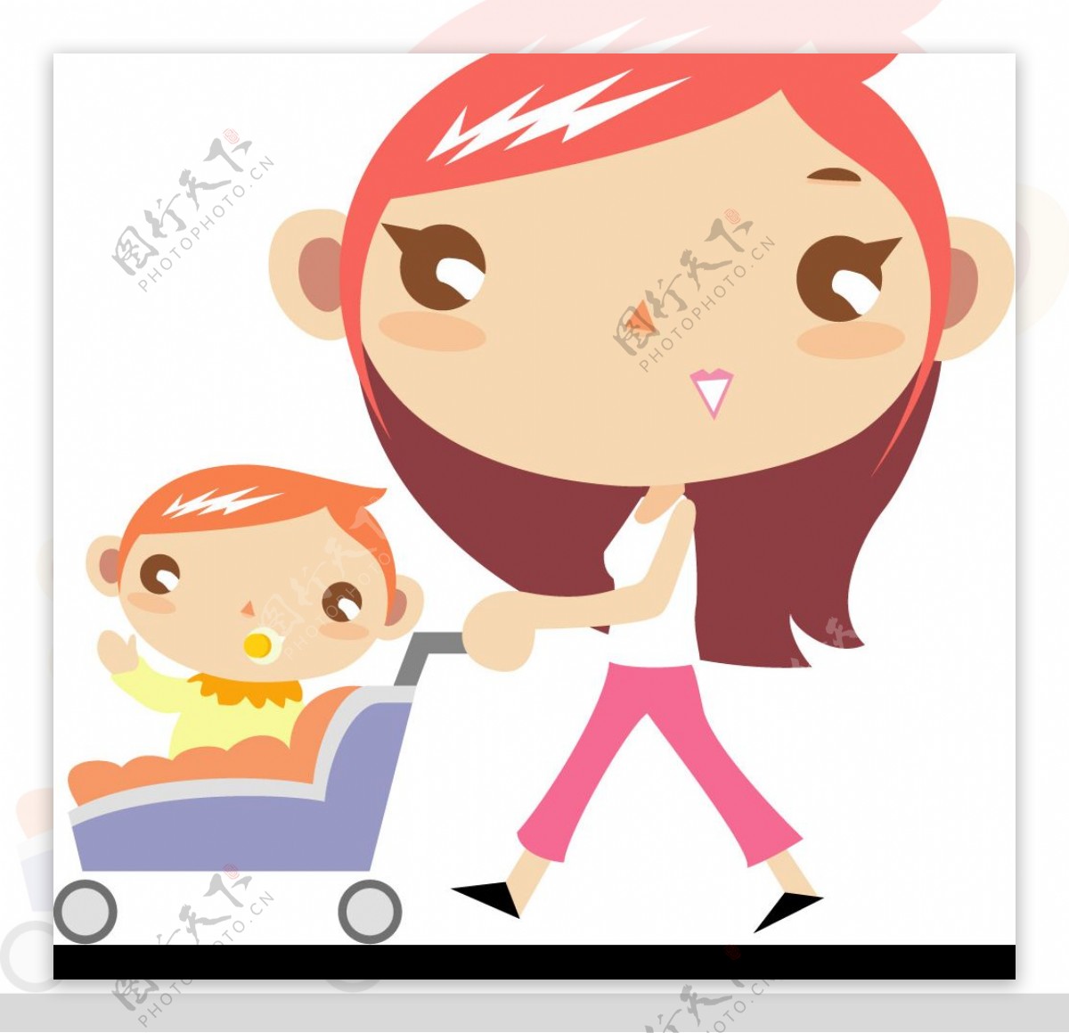 儿童手推车妈妈宝宝图片