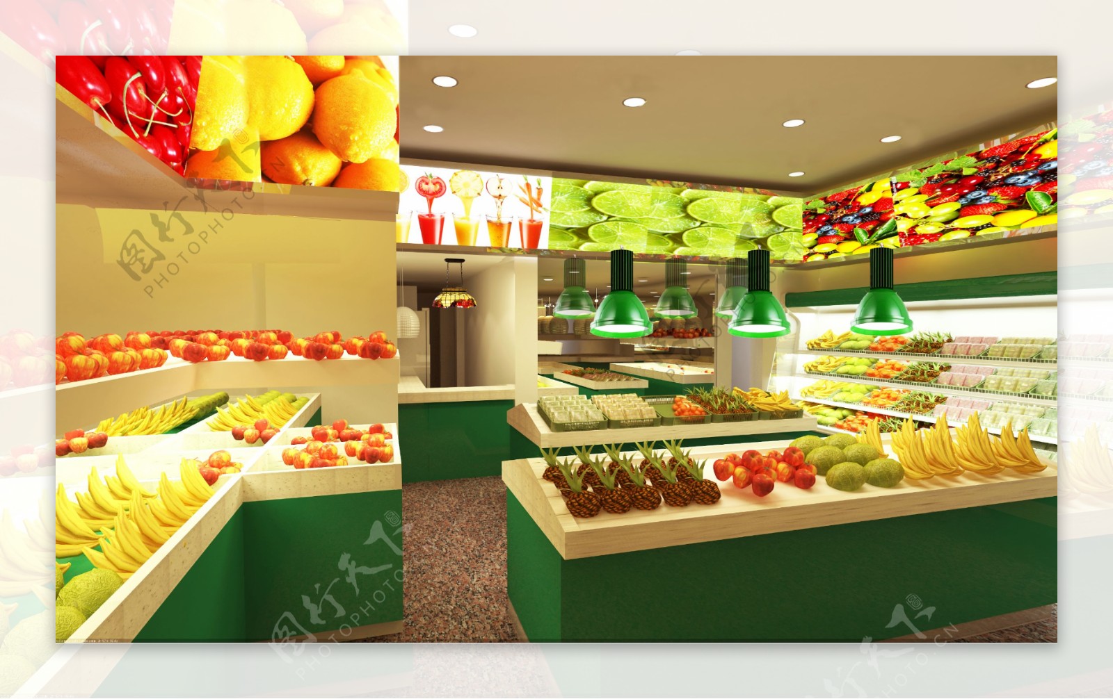 水果店装修3D效果图图片