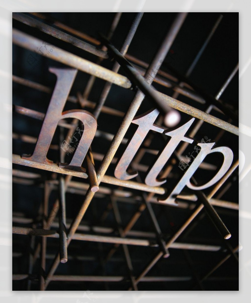 互联网标志之钢架字母HTTP图片