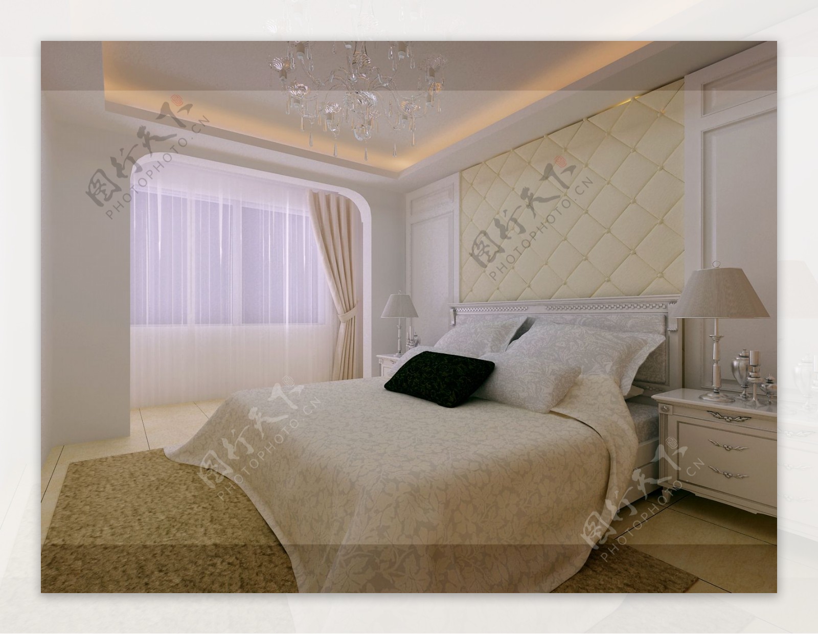 纯欧式卧室效果图图片