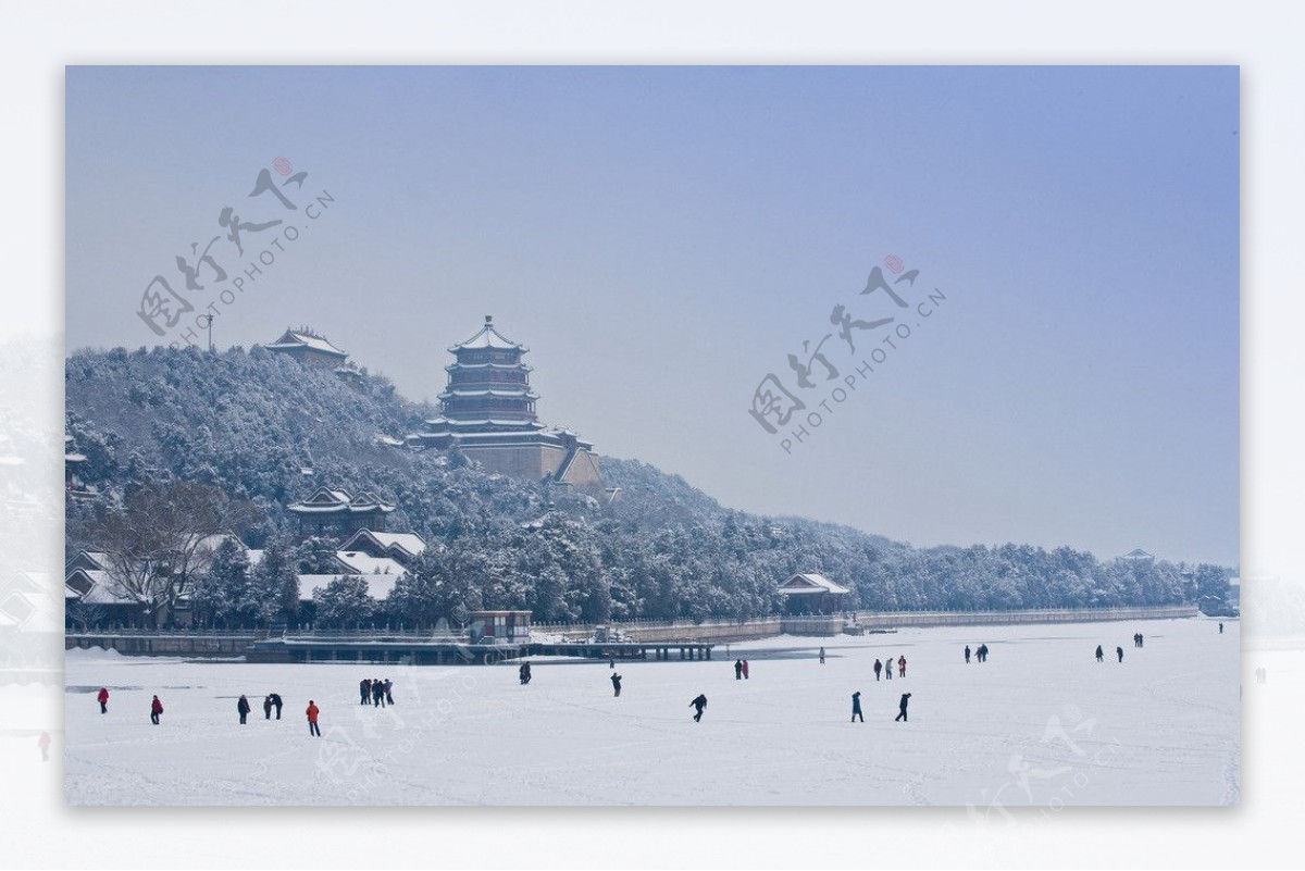 颐和园雪景图片