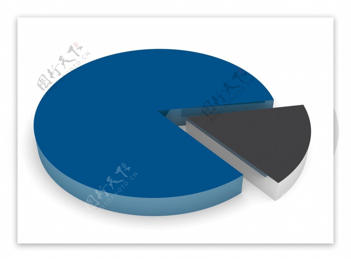蓝色饼图3D素材图片
