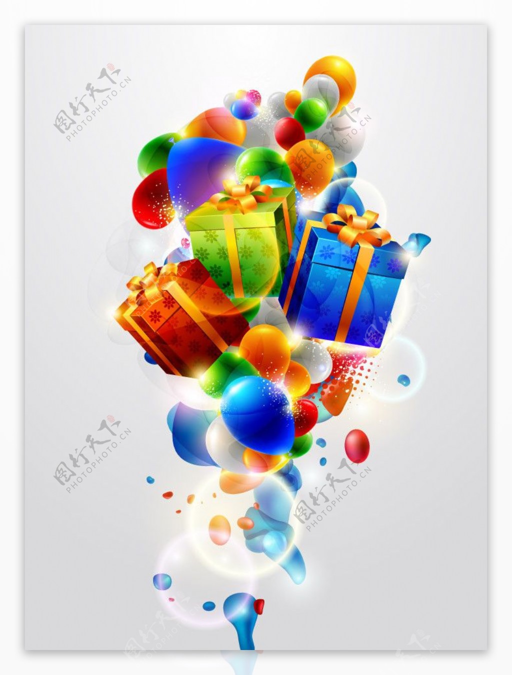 动感节日气球礼盒背景图片