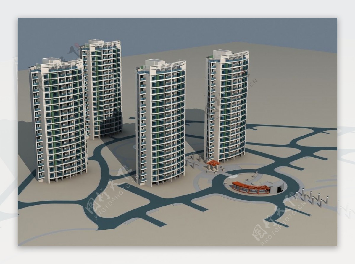 建筑3D模型图片