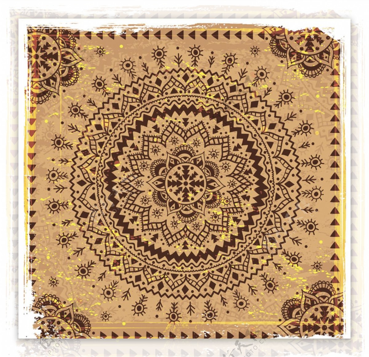 复古花纹毯子图片