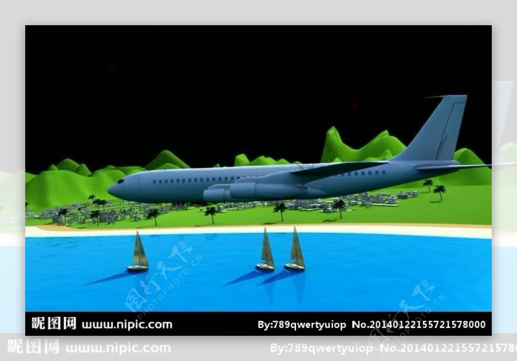 卡通飞机视频素材