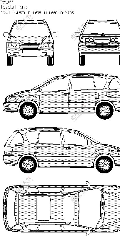 丰田汽车线框图图片