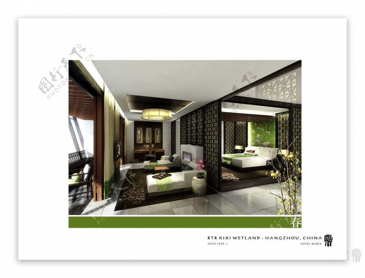 中式酒店卧室图片