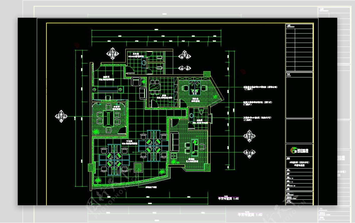 CAD之公司办公场所布置设计图片