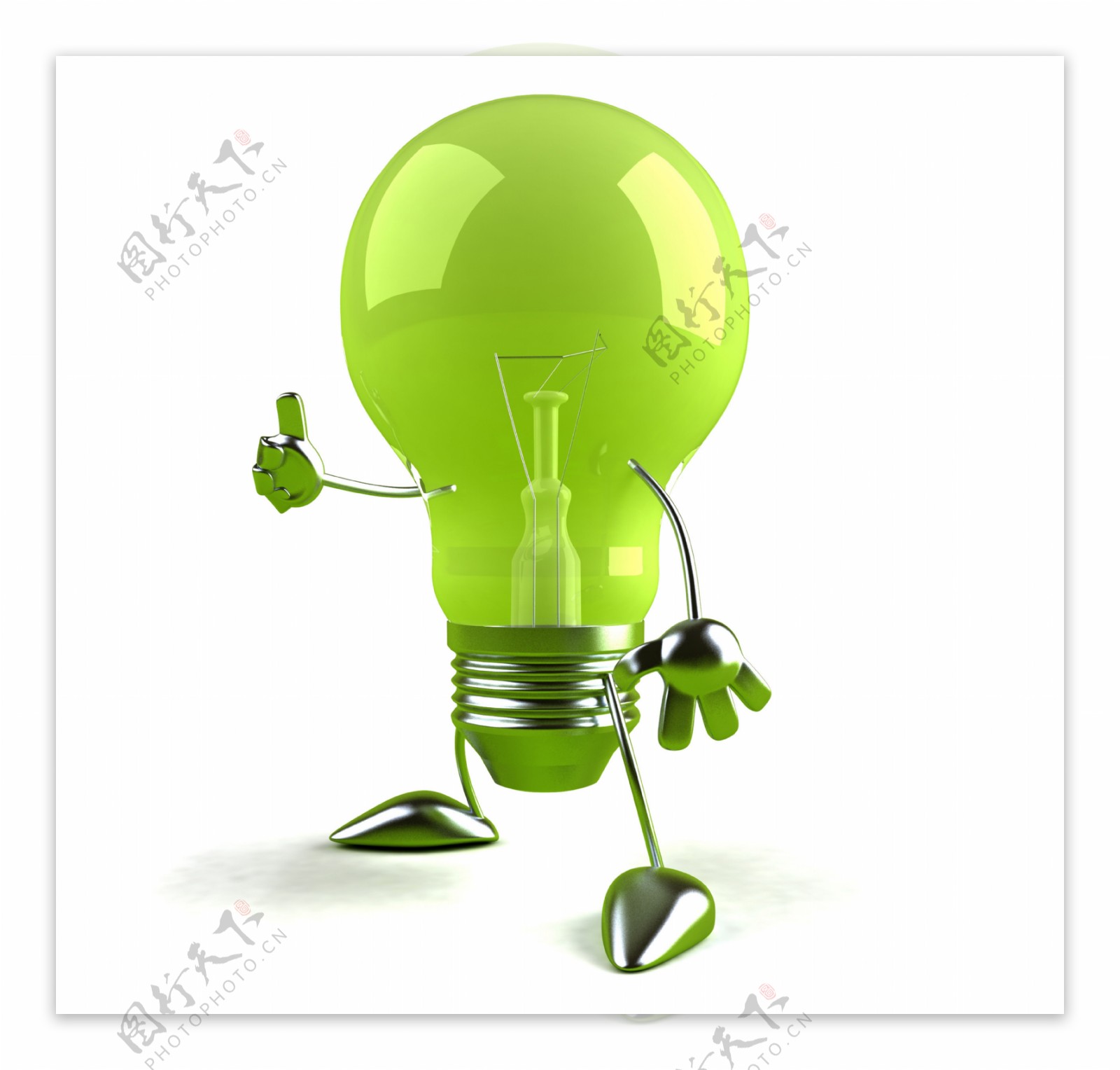 绿色灯泡小子图片素材