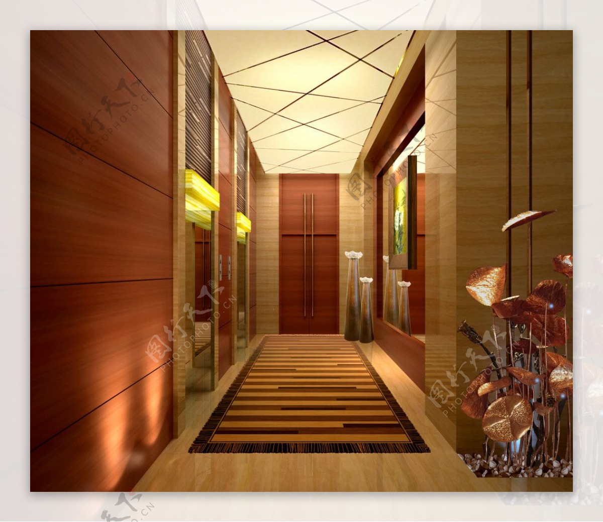 酒店电梯厅效果图图片