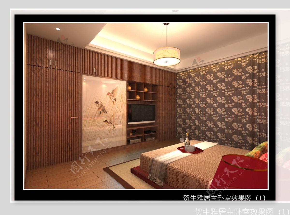 现代中式卧室图片