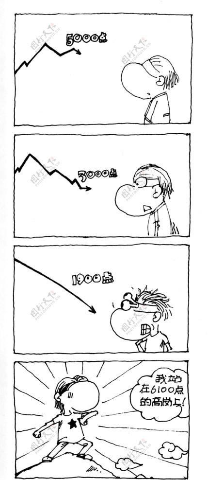 股市四格漫画图片