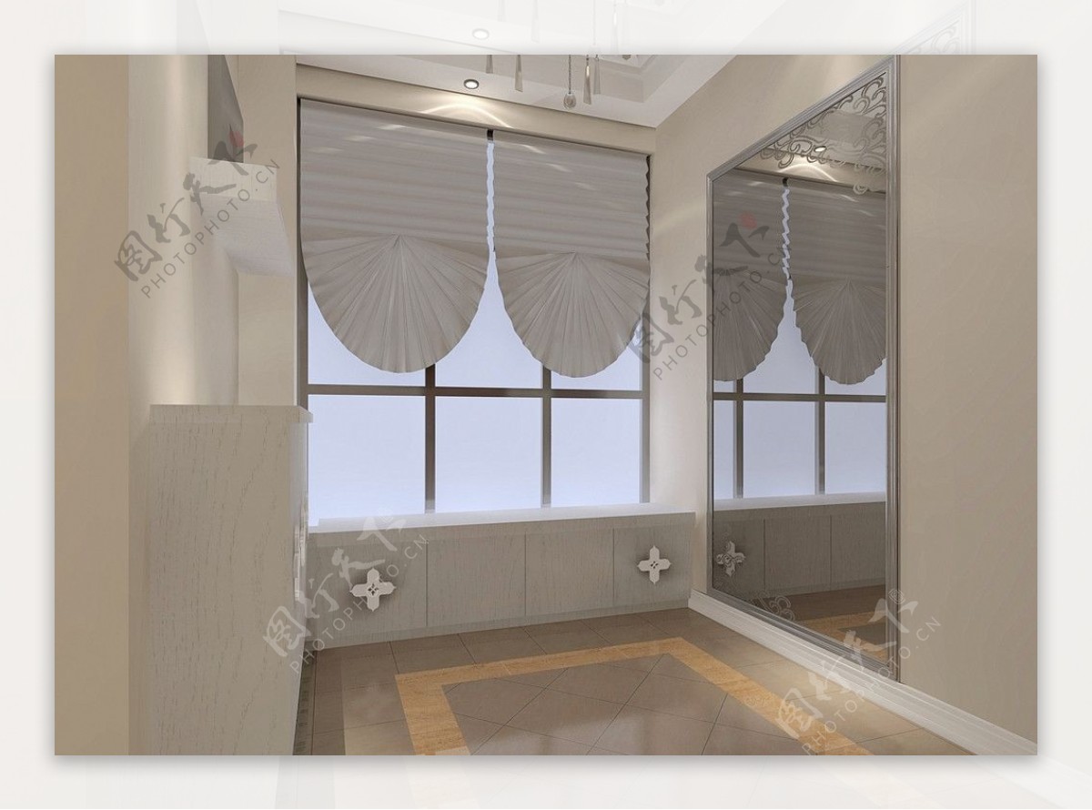 欧式客厅窗帘设计效果图图片