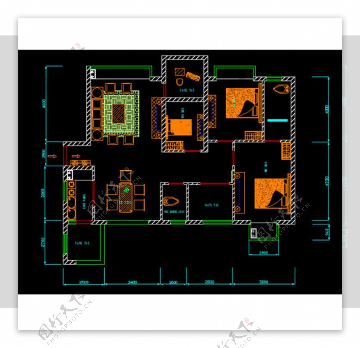 CAD室内设计平面布置图图片