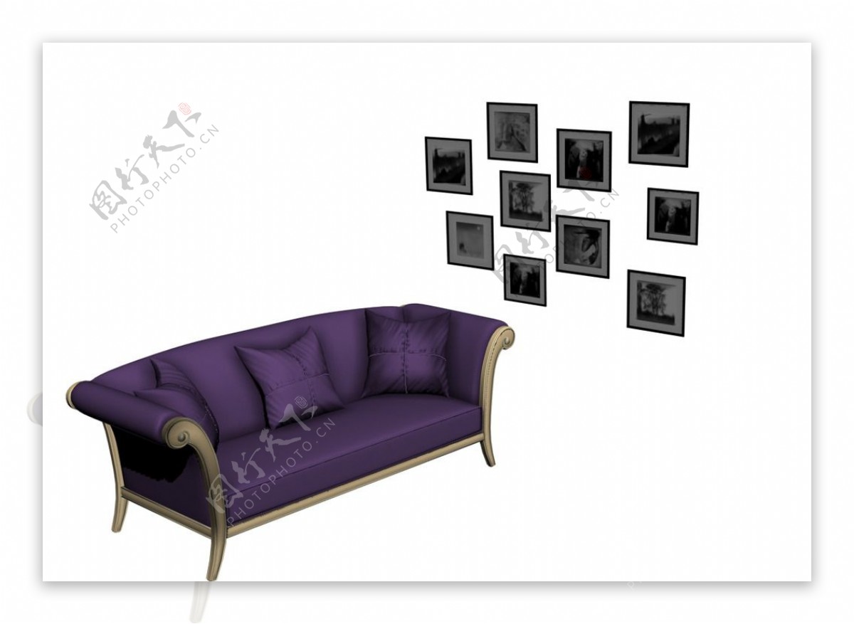 欧式沙发模型图片