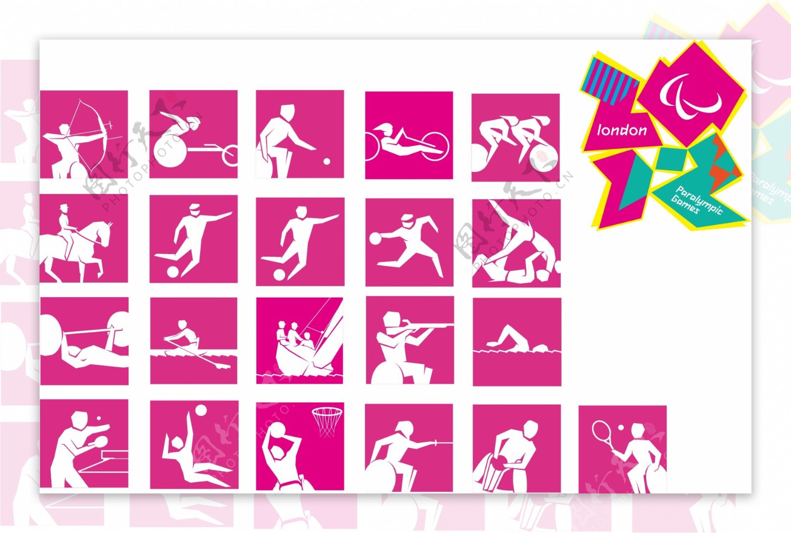 2012年伦敦残奥会运动图标图片