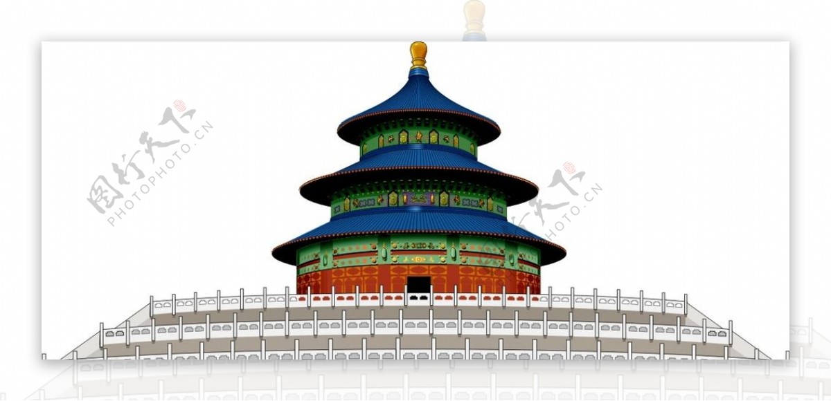 北京著名建筑天坛矢量素材图片