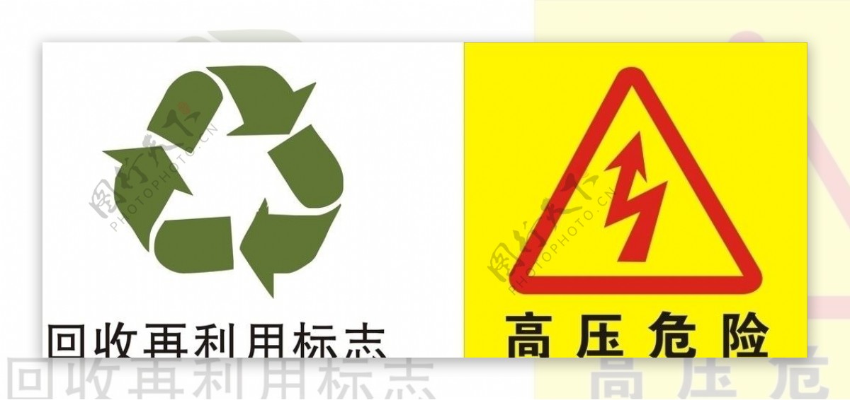 回收再利用高压危险标识图片
