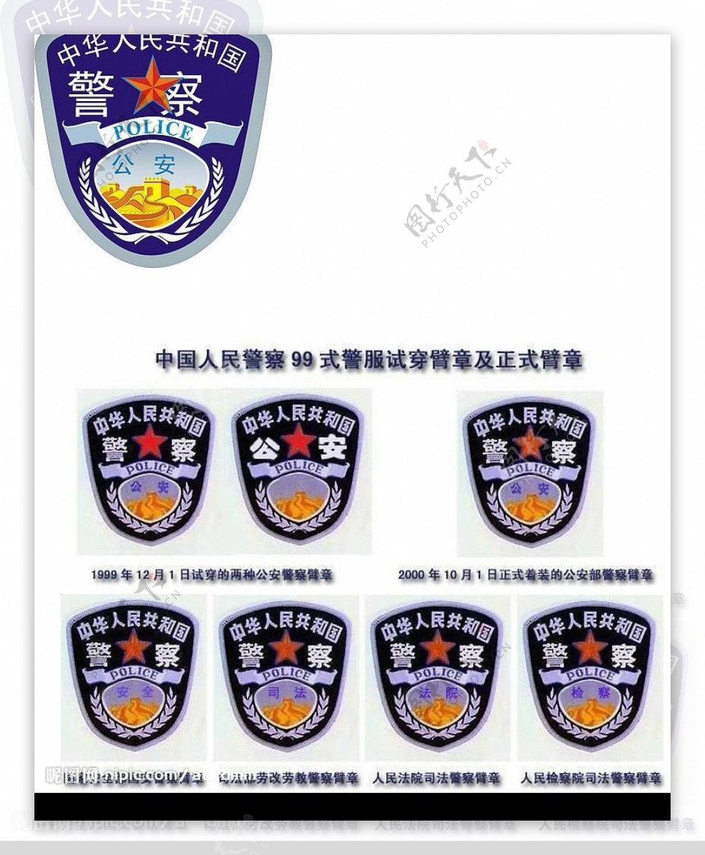中国警察臂章矢量图标志图片