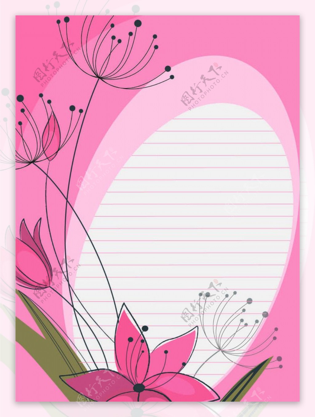 卡通可爱粉红海豚Word信纸背景模板|平面|图案|办公模板 - 原创作品 - 站酷 (ZCOOL)