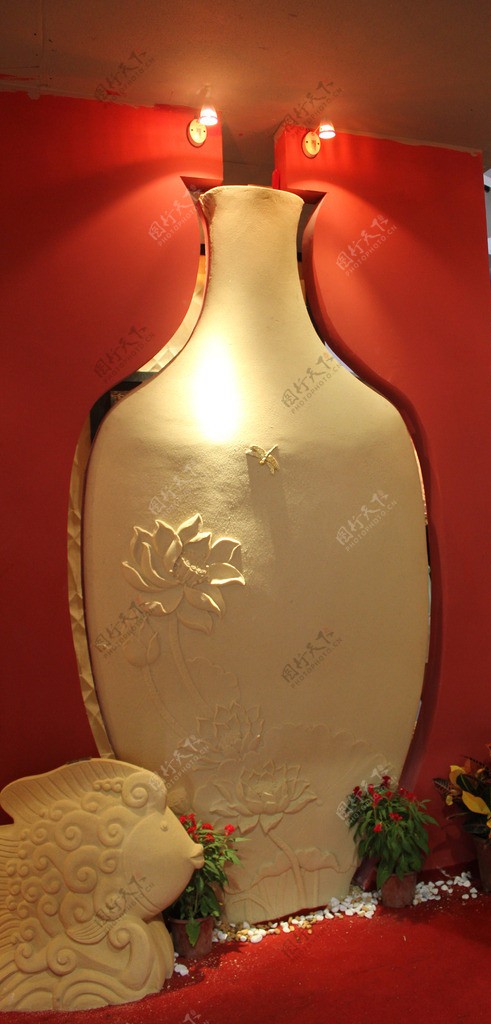 花瓶石雕图片