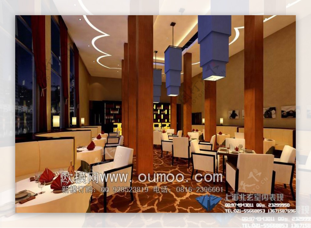 高质量中式餐厅3dsmax室内模型vray带全部贴图图片
