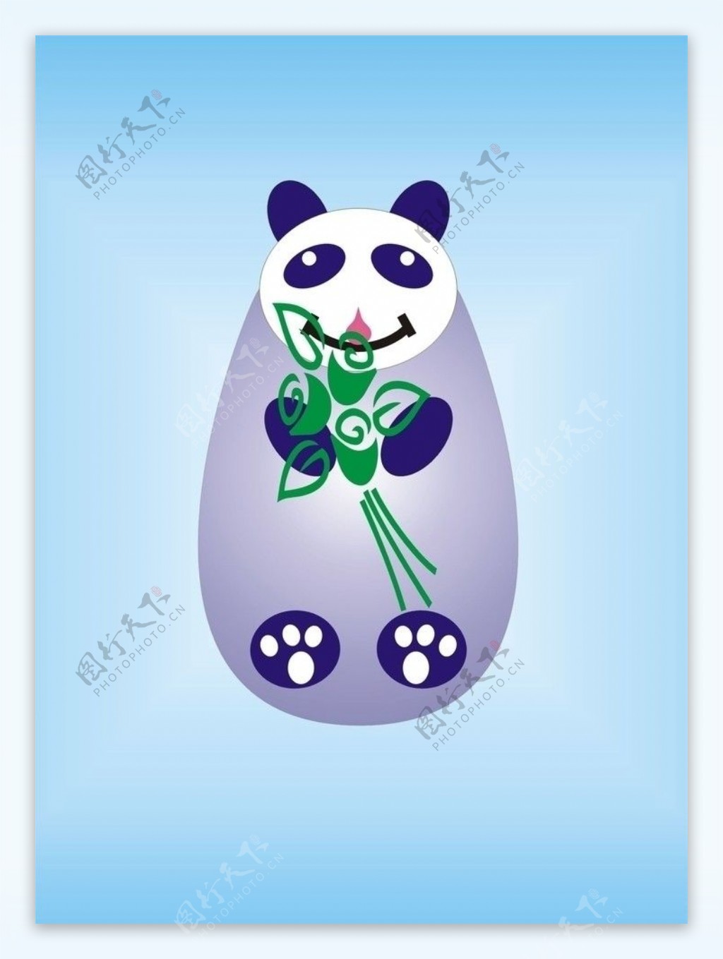 熊猫吃竹不倒翁图片