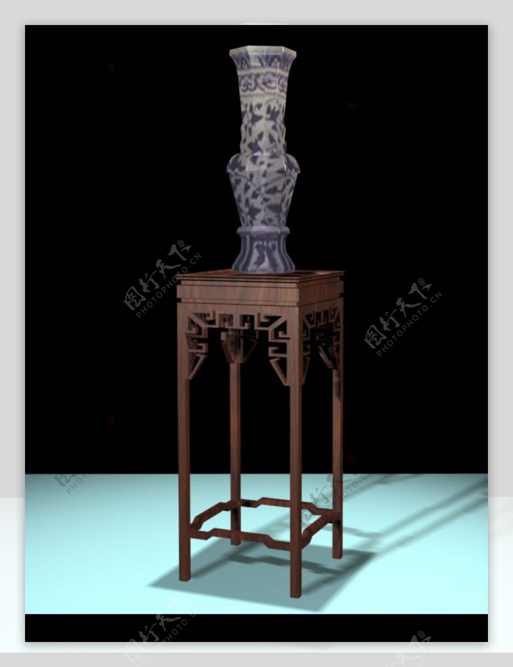 古式装饰台花瓶图片