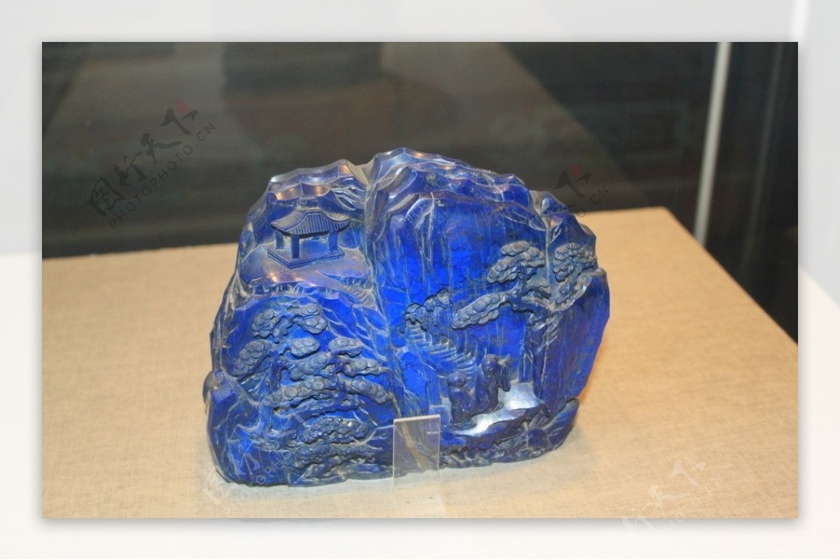 蓝玉石雕刻图片