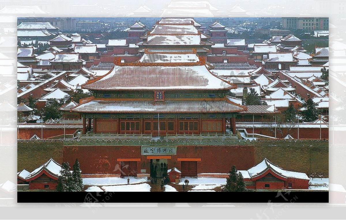 神武门雪景图片