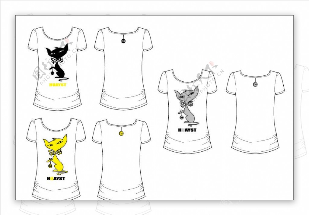 tshirtT恤印花時尚潮流可爱服装卡通猫图片