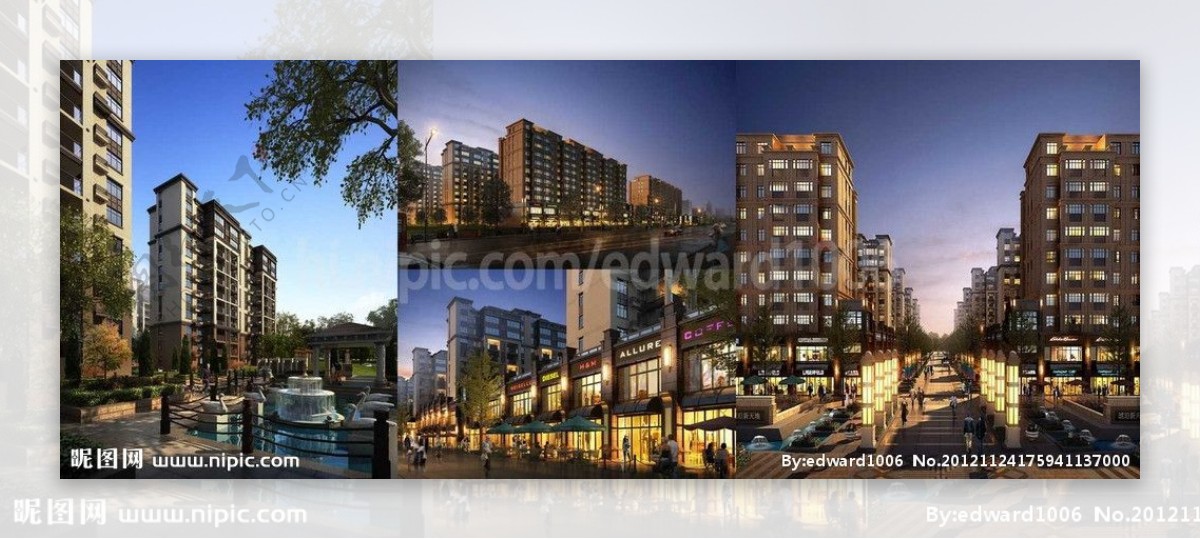 繁华城市住宅商业地产MAX源文件图片