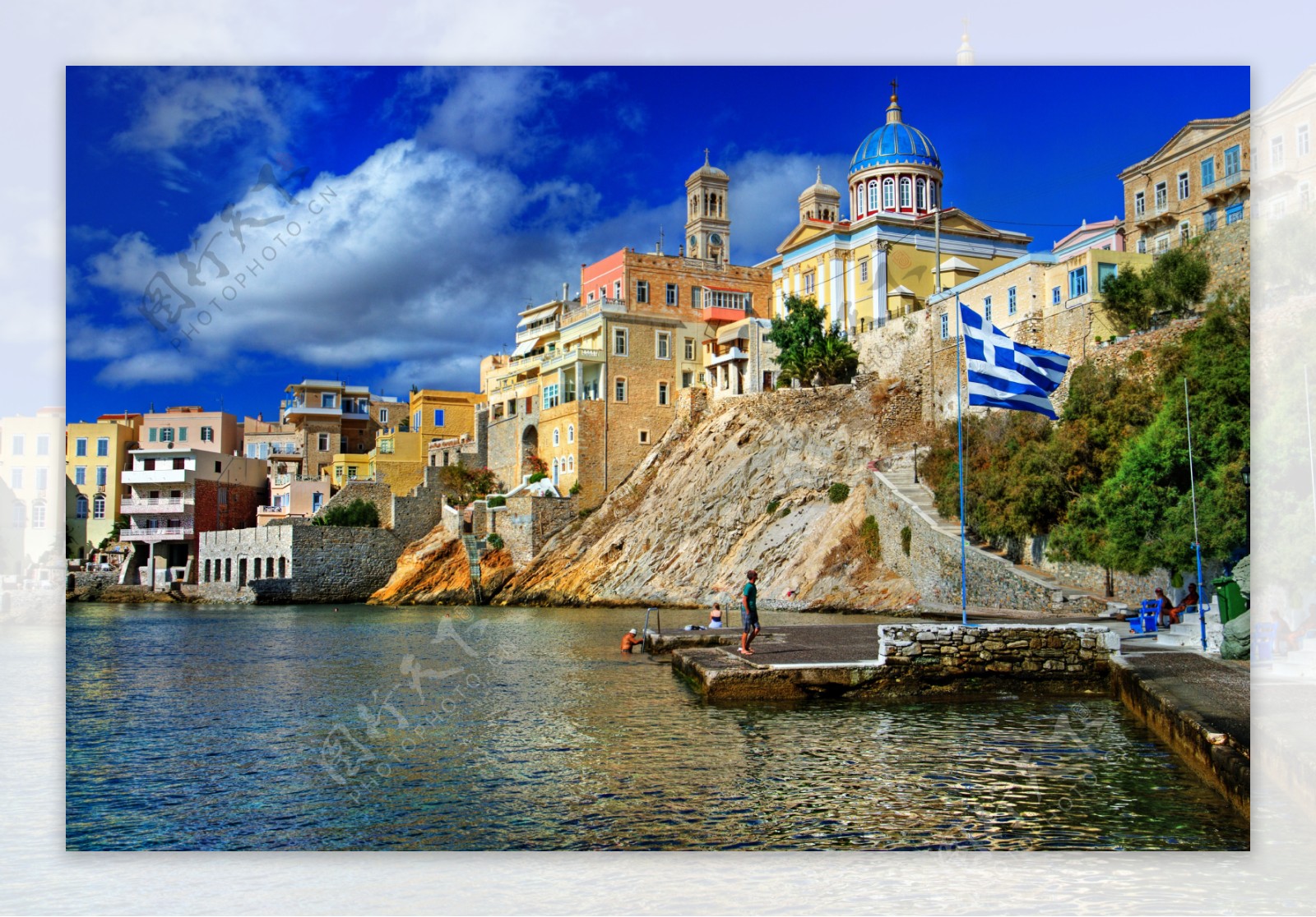 希腊锡罗斯岛海岸风景图片