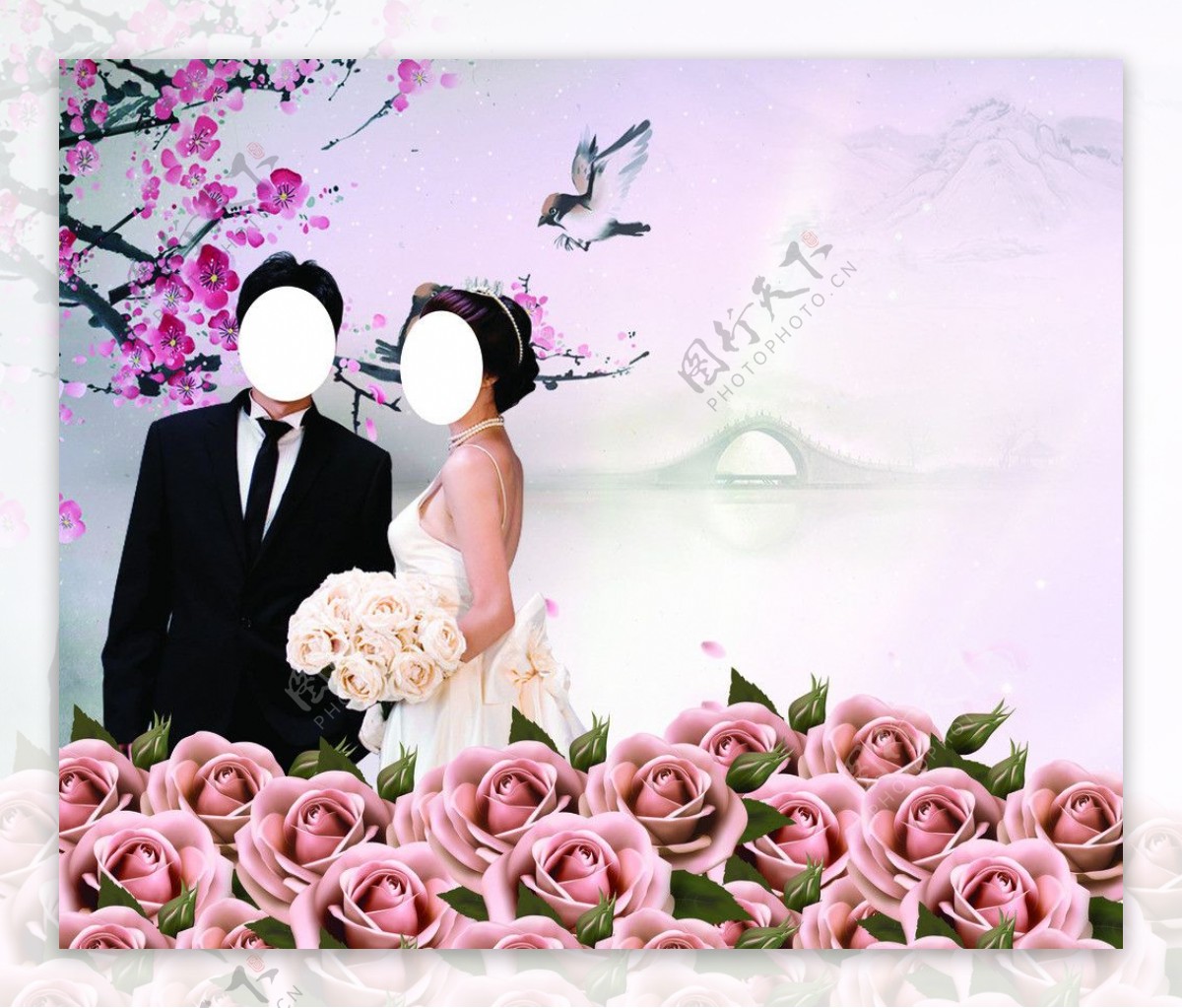 中国风结婚背景图片