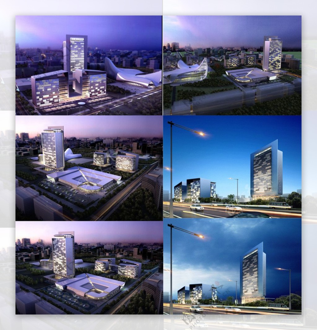 大型商务区建筑模型图片