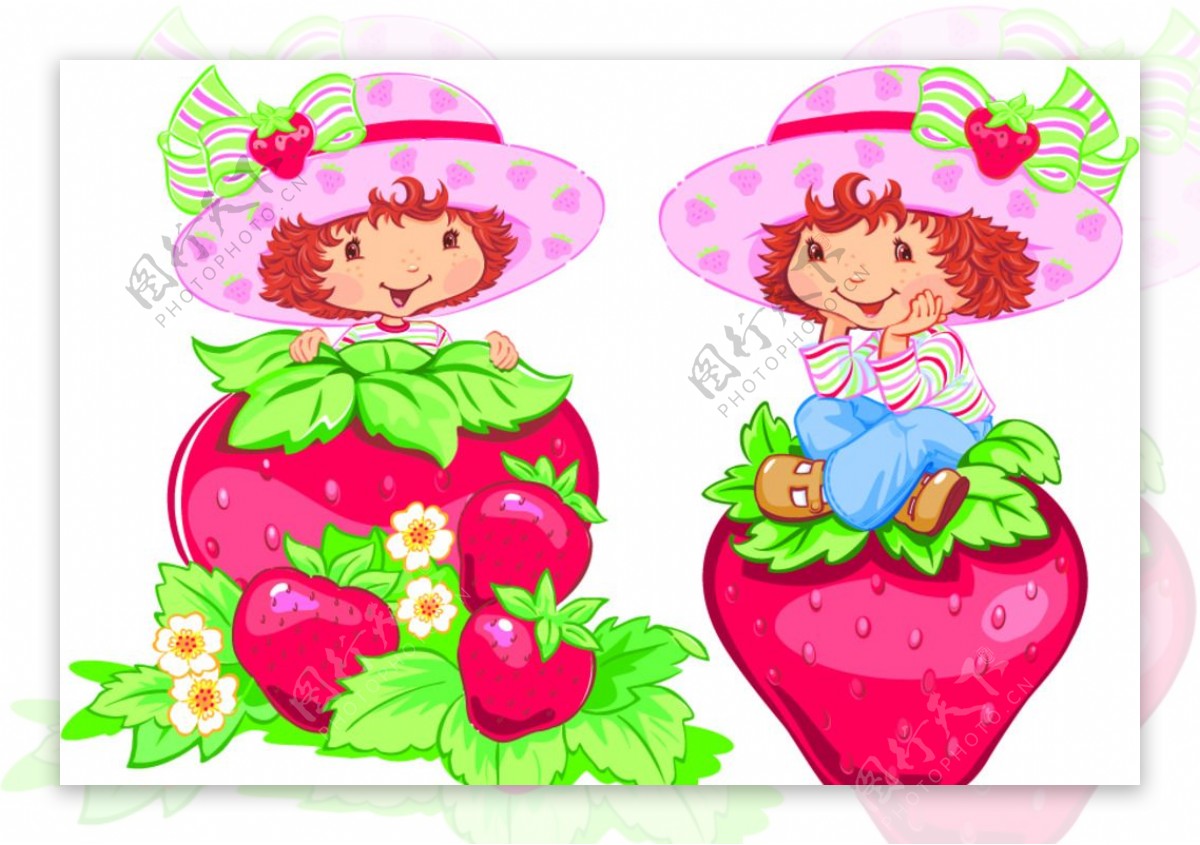 草莓可爱女孩图片