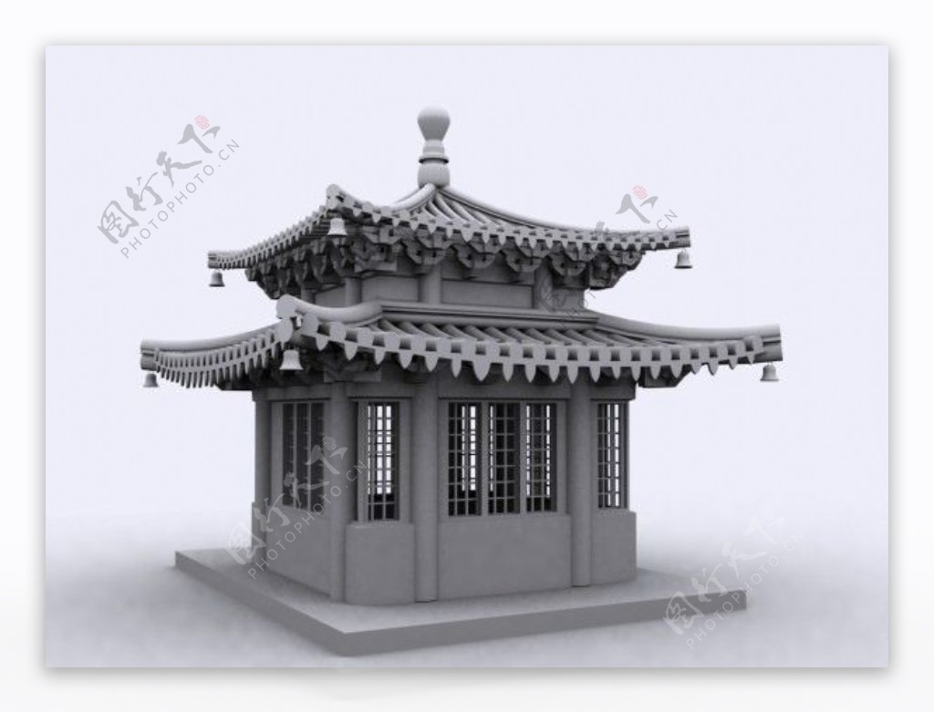 古代庙宇3D模型图片