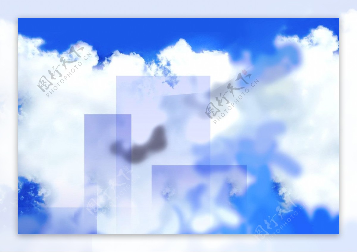科技宣传背景PSD图片蓝图白云模板