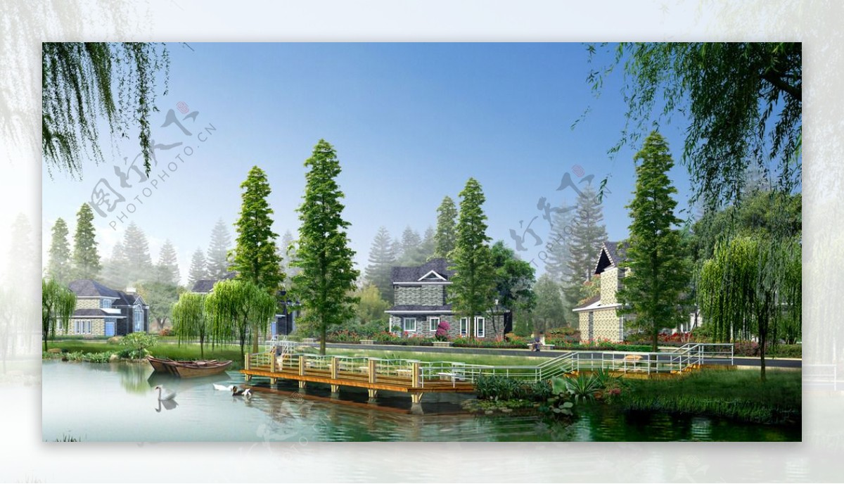景湖别墅景观设计图片