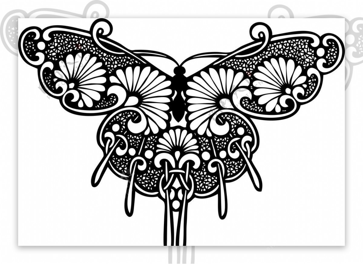 蝴蝶剪纸图案大全:中国蝴蝶文化之陕西蝶剪纸（三角形剪纸图案） - 有点网 - 好手艺
