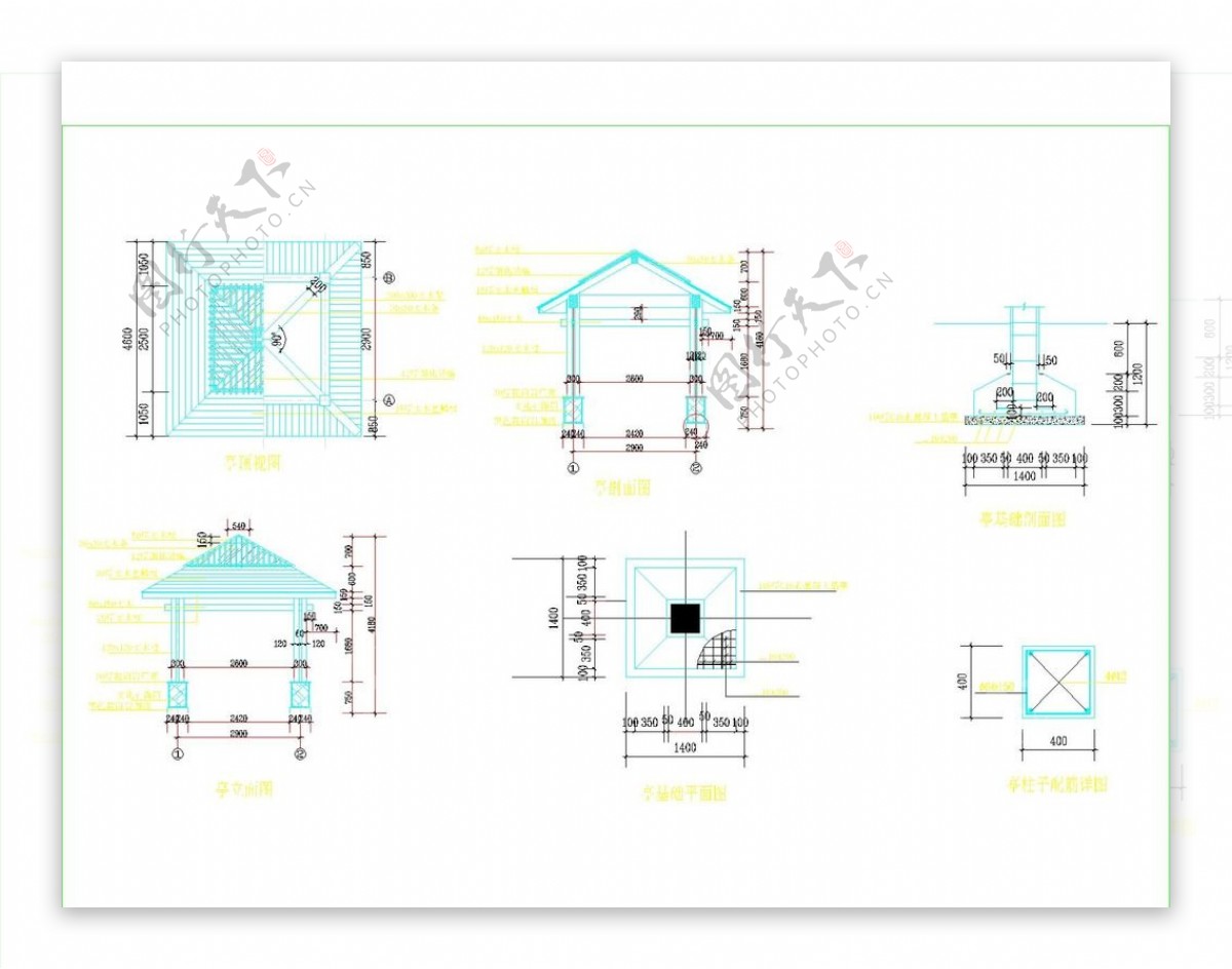 圆亭方案CAD图例图片
