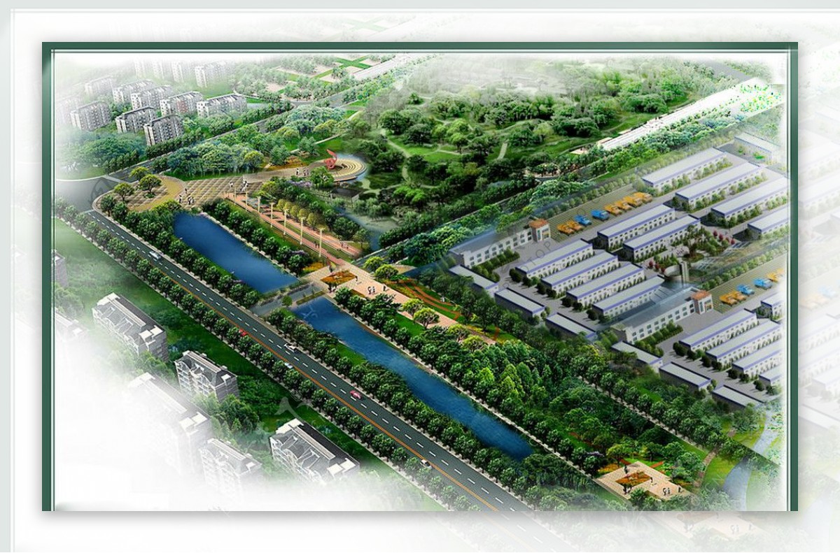 厂区景观河规划设计图片