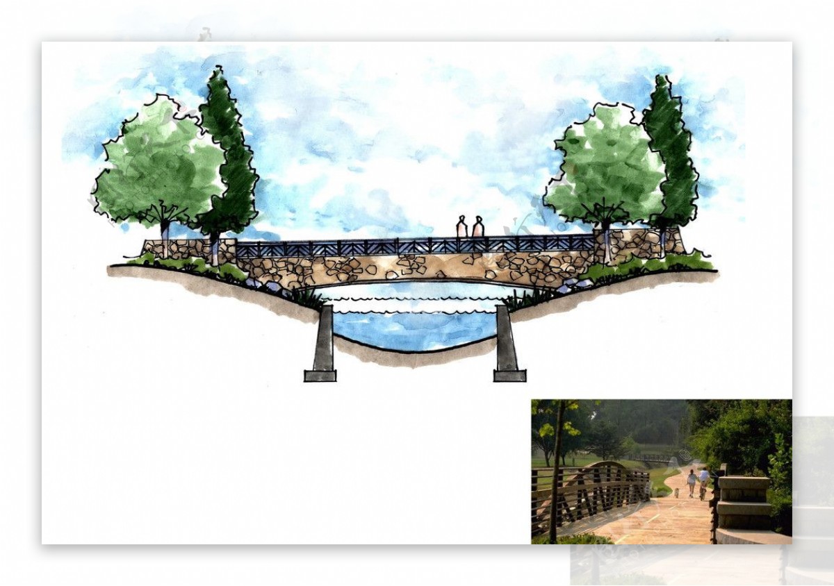 桥手绘设计方案图图片